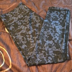 ZYIA Black and Blue Floral Leggings